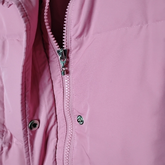 Talbots Pink Goose Down Puffer Vest Size M Quilted Hooded Preppy Staple - Picture 5 of 9